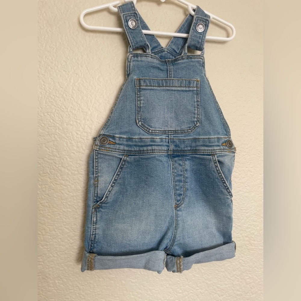Little Co Lauren Conrad Denim Short Overalls 2T Toddler Girls Light Wash